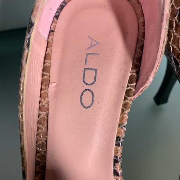 Aldo pink snake open toe stiletto shoes Size 8 - Picture 5 of 14